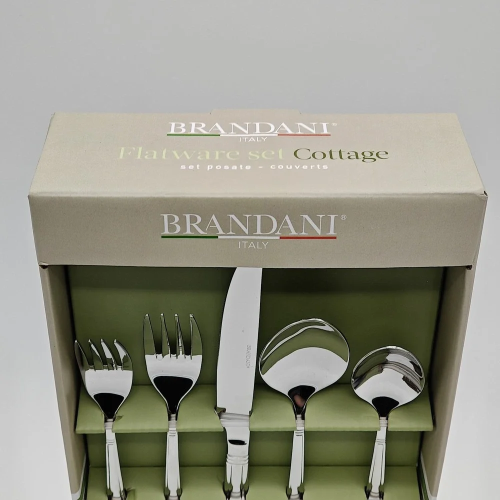 Brandani Italy 20 Piece COTTAGE Stainless Flatware Set Hotel Collection New